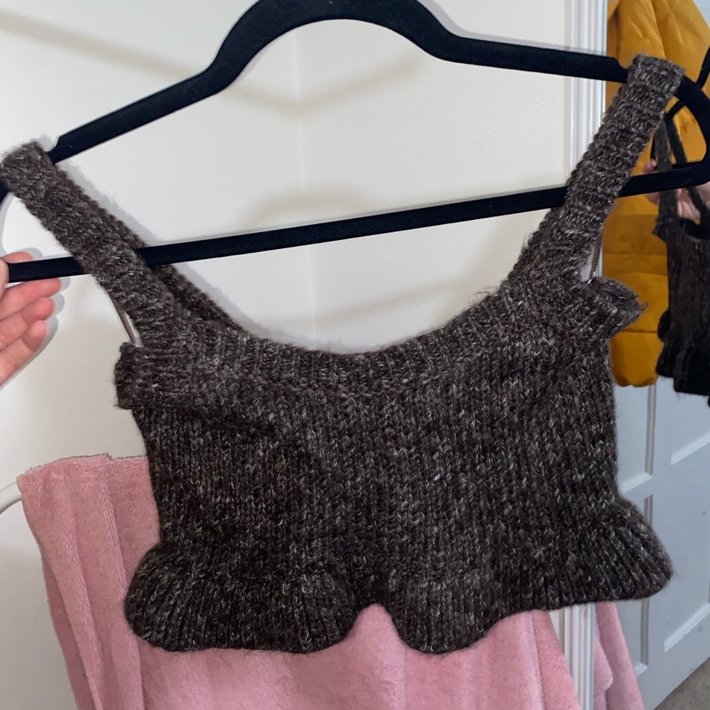 Zara knit brown tank